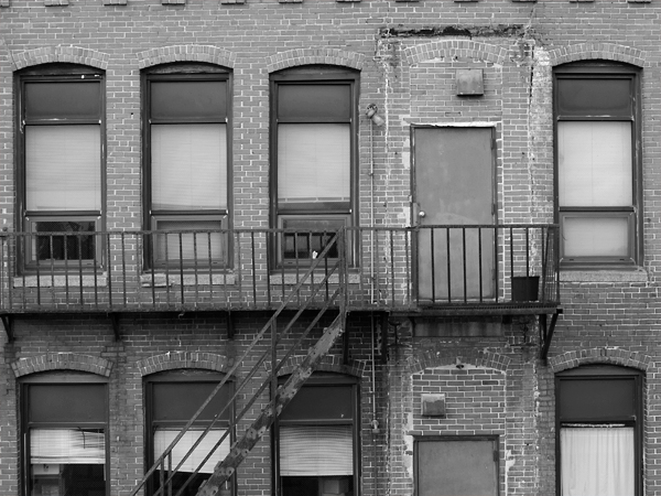 Fire-escape-on-back-of-building-facing-Monument-Square-in-Portland,-Maine-(P1100872)